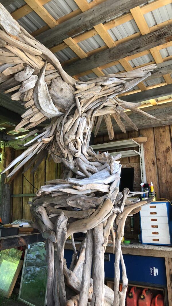 Flying eagle wood carving by Frances Billy